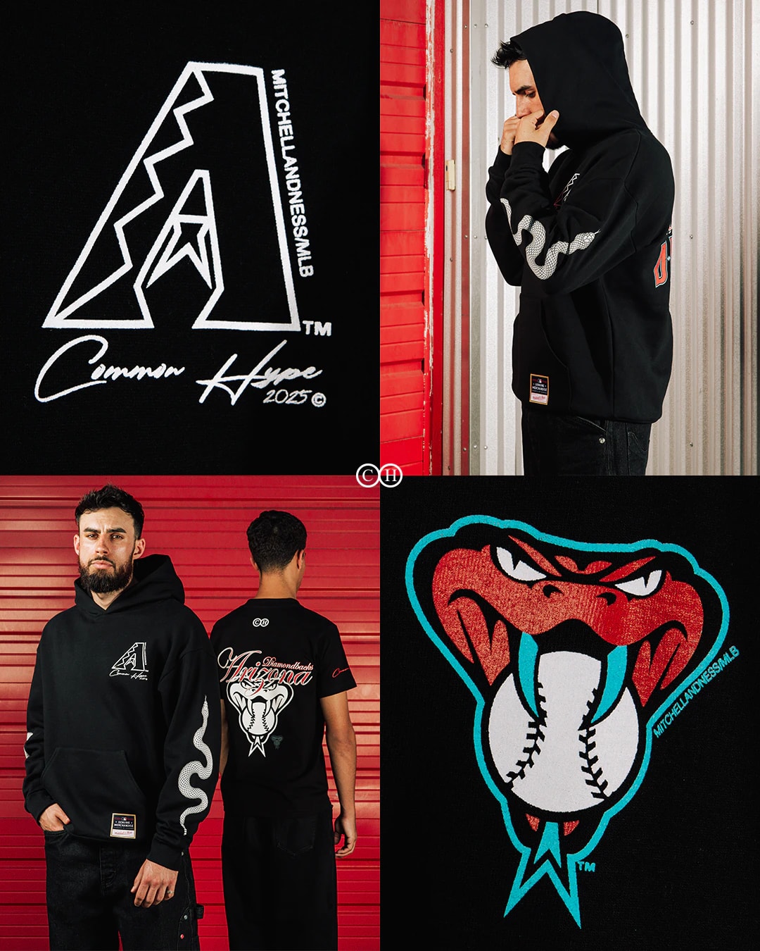 Arizona Diamondbacks collaboration hoodies and embroidery details